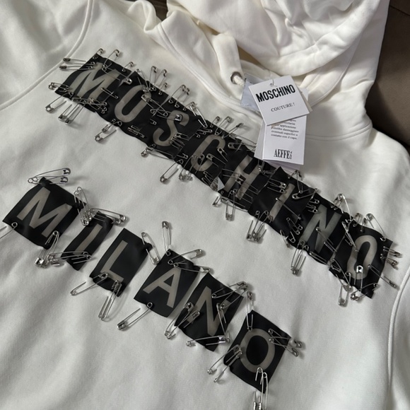 MOSCHINO COUTURE WHITE HOODIE - Picture 2 of 4